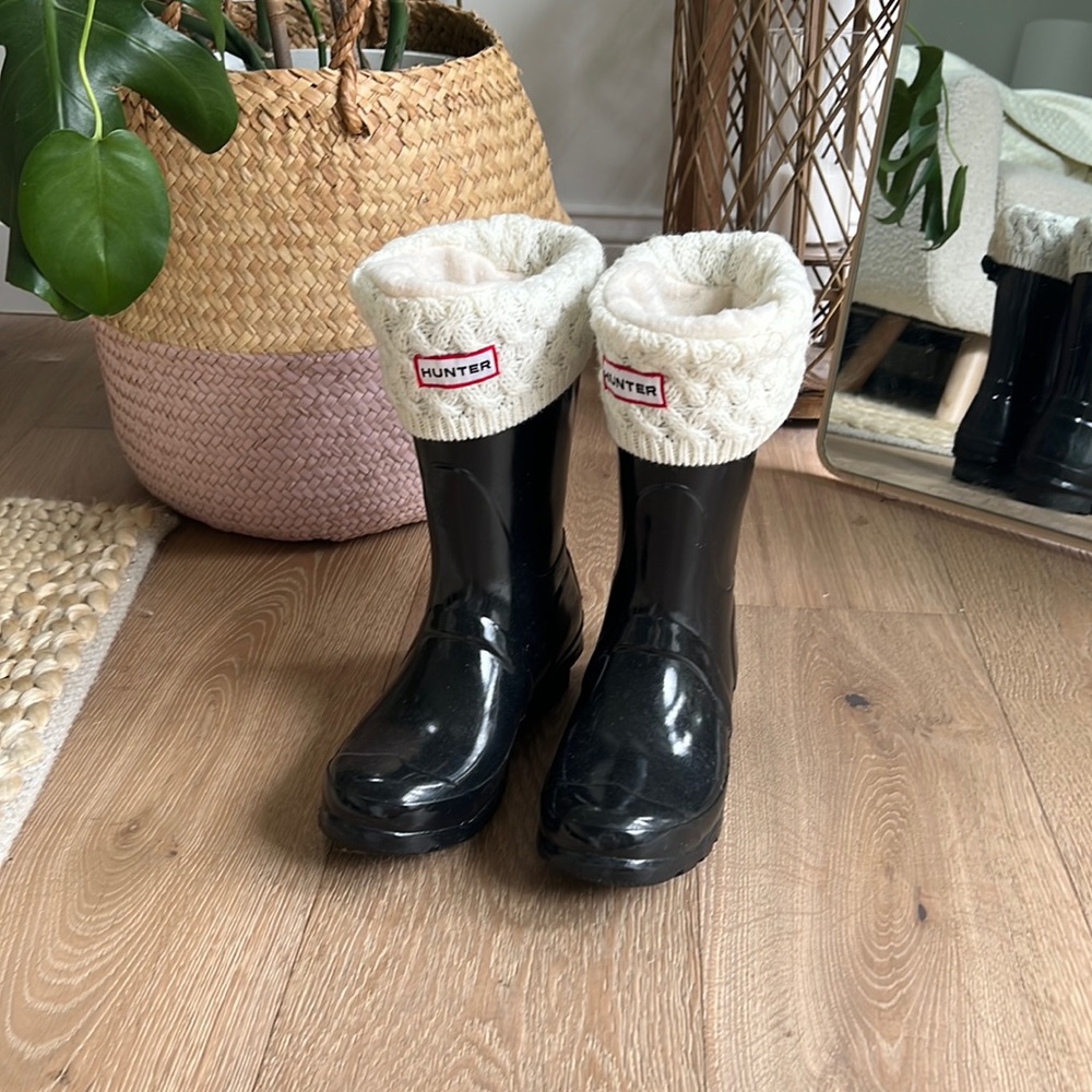 Hunter Rain Boots with Sock Inserts